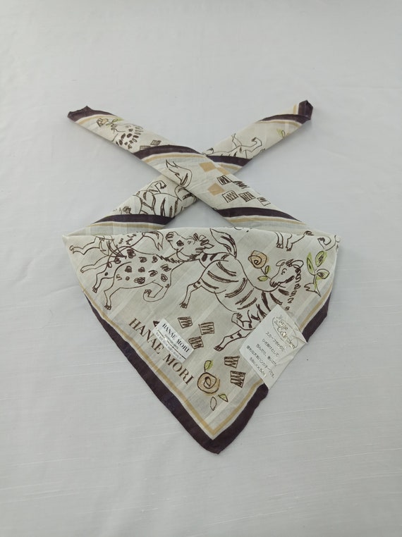 Vintage Hanae Mori Handkerchief - 90s Floral Japa… - image 1