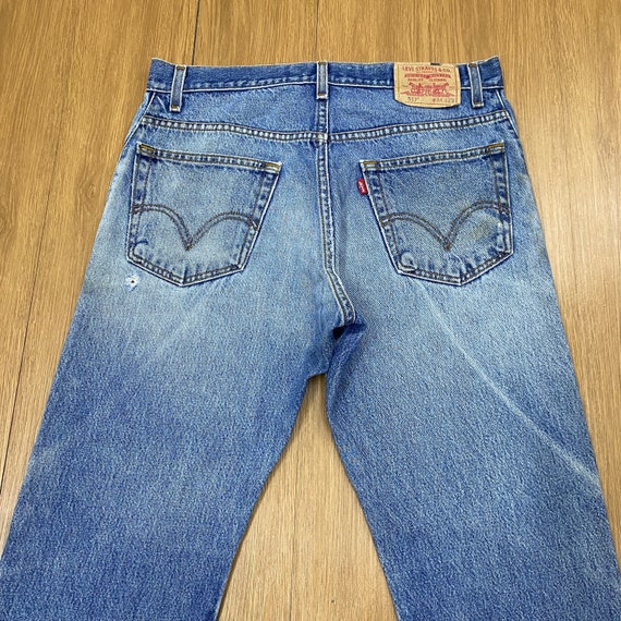 34 x 31 Vintage Levis 517 Jeans Light Wash Distre… - image 8