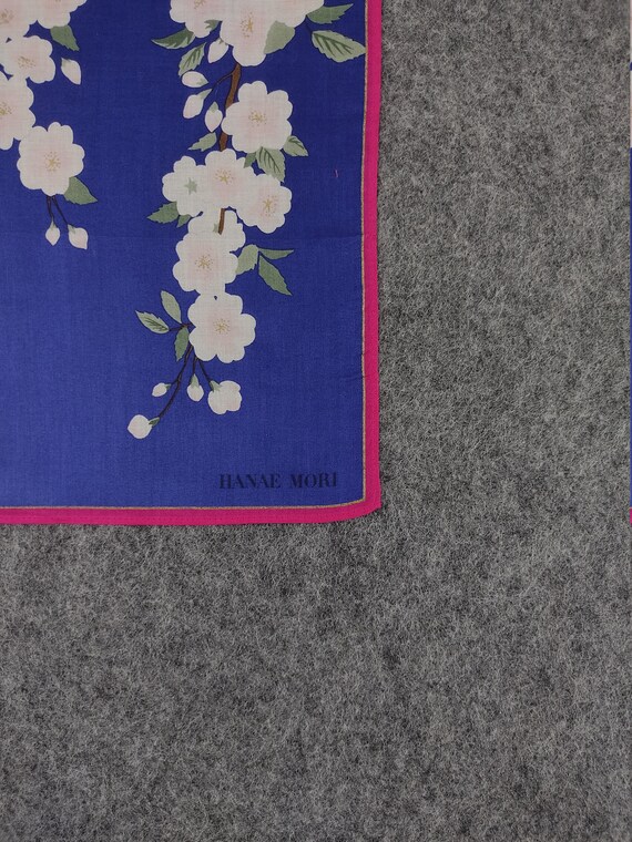 Vintage Hanae Mori Handkerchief, 90s Floral Butte… - image 2