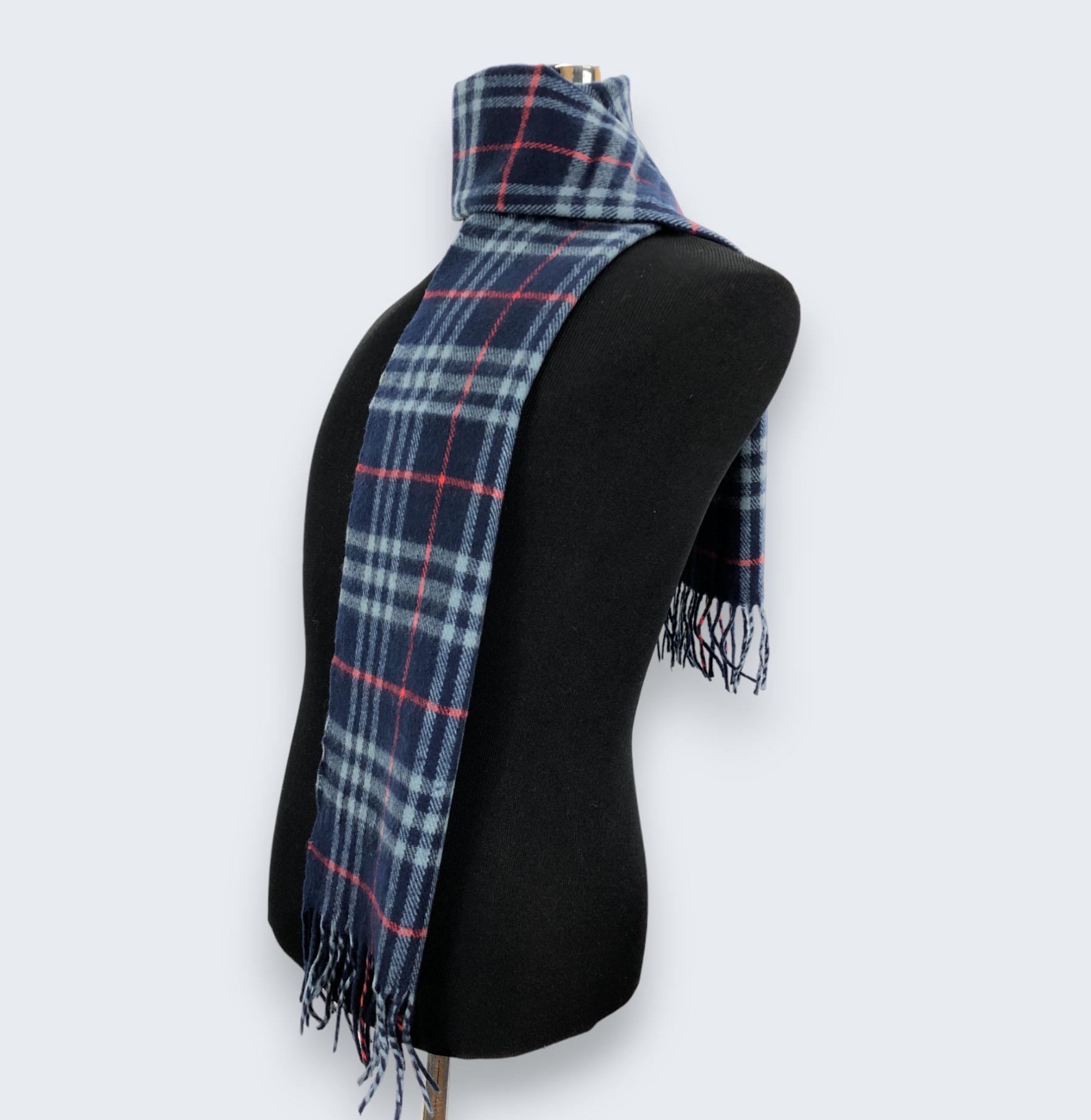 Vintage Burberry Scarf - 90s Nova Check Wool Muffler, Perfect
