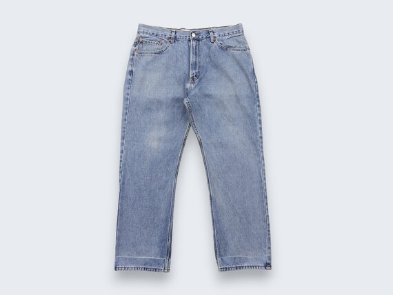 36 X 30 Vintage Levis 505 Jeans Light Wash Distress Faded Medium 