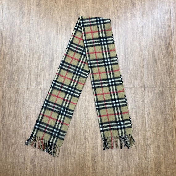 Authentic 90s Vintage Burberry Scarf - Wool Cashm… - image 1