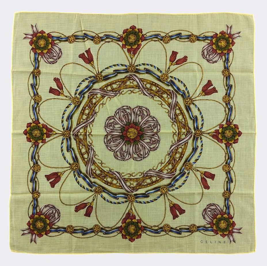 セリーヌ ハンカチ 本物 ヴィンテージ 90年代 デザイナーアクセサリー