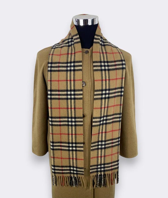 Vintage Burberry Scarf - 90s Nova Check Wool Muffler