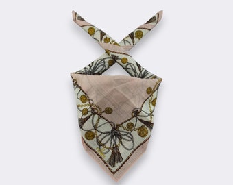 Vintage Fendi Silk Handkerchief 90s Designer Cotton Bandana, Luxury Pocket Square, Unique Collector's Gift