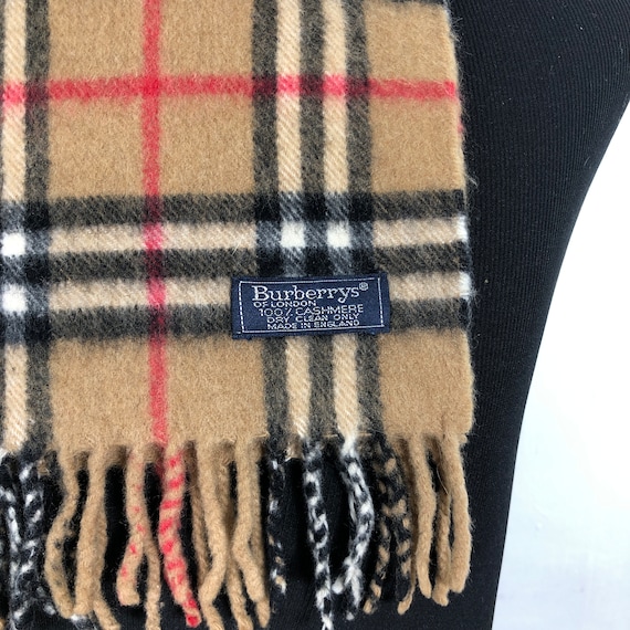 Authentic 90s Vintage Burberry Scarf - Cashmere Nova Check Muffler