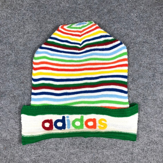 Vintage Adidas Stripe Colour Beanie 