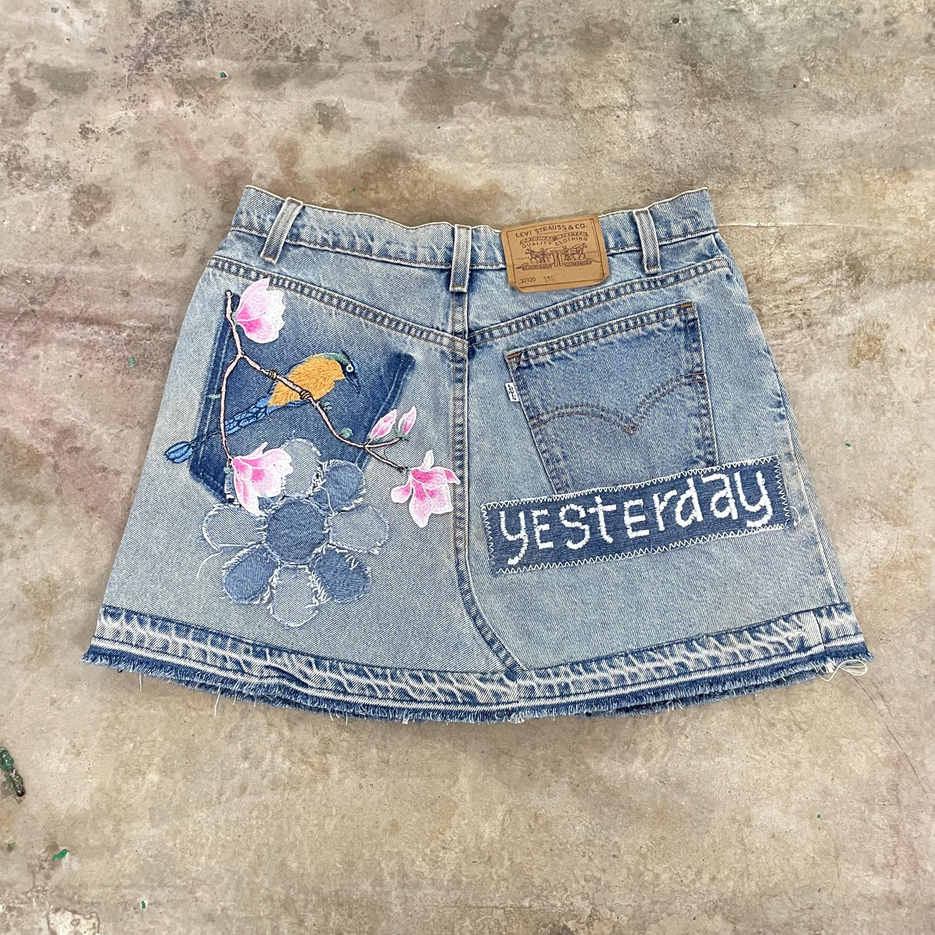Ready to Ship Size 32 Vintage 90s Levis 912 Mini Skirt Made in Usa