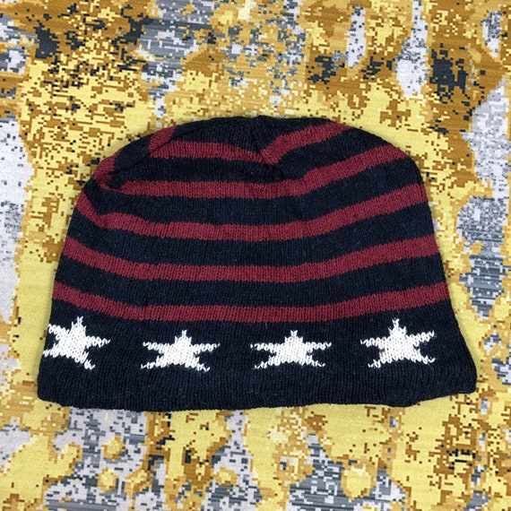 Vintage Stripe Retro Style Vintage Beanie Hat War… - image 2