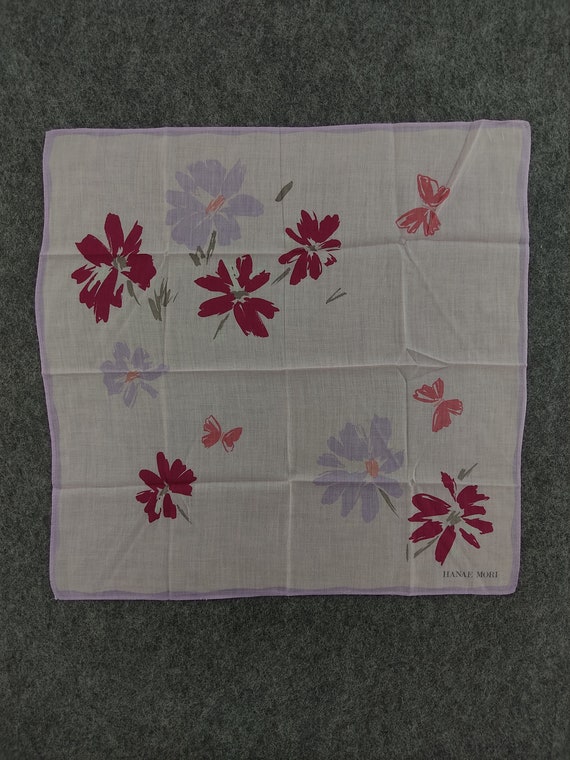 Vintage Hanae Mori Handkerchief - 90s Floral Japa… - image 2