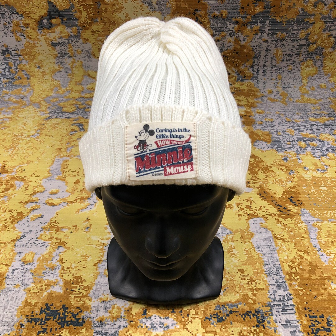 Vintage Mickey Mouse Disney Beanie Knitted Crochet Hats Beanie Knit Unisex No Pompom Hat Men ...