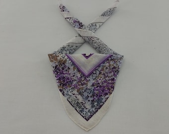 Vintage 90s Yves Saint Laurent Handkerchief, Floral Designer Pocket Square, Unique Gift for Fashion Enthusiasts