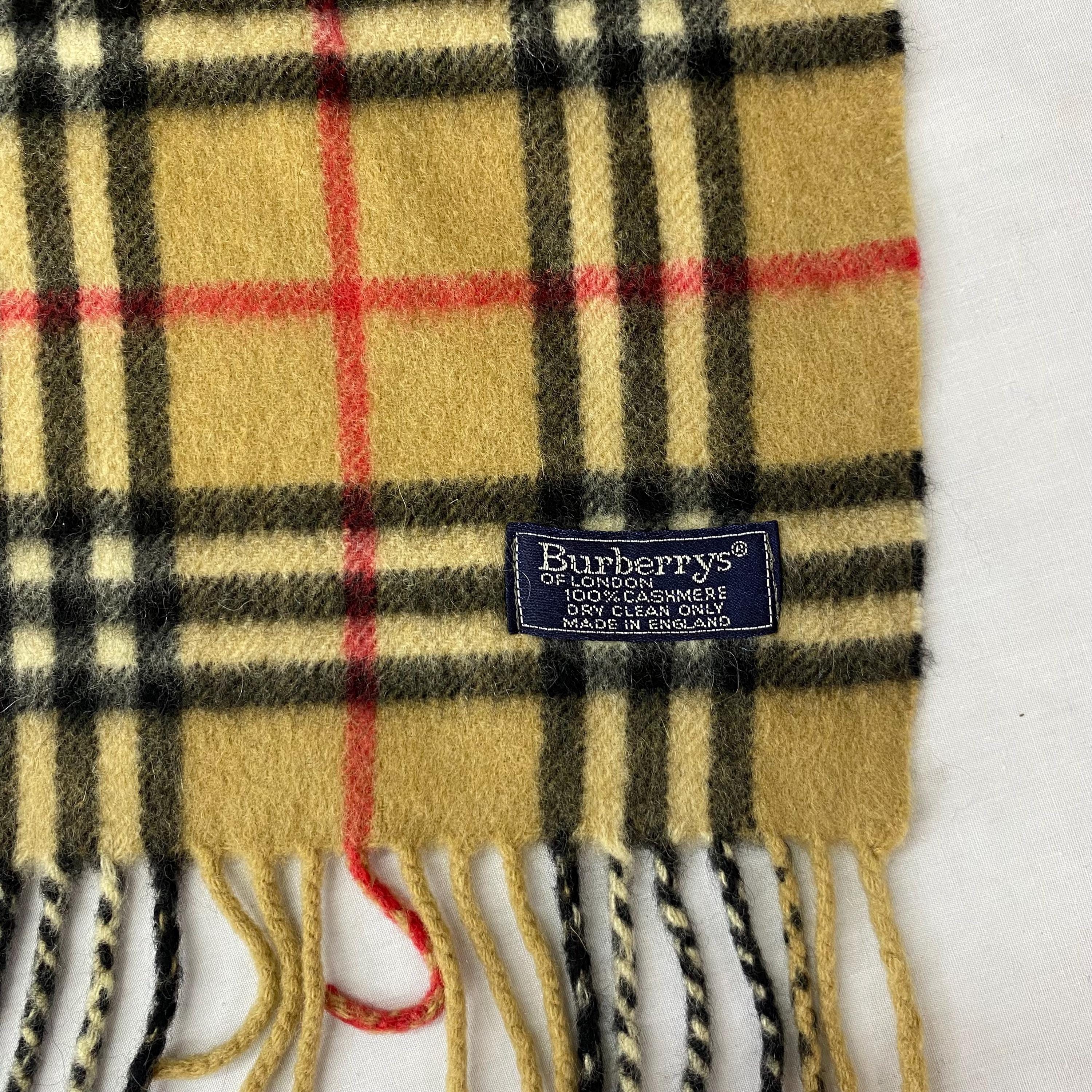 ヴィンテージバーバリースカーフ - 90年代ノバチェックカシミヤ