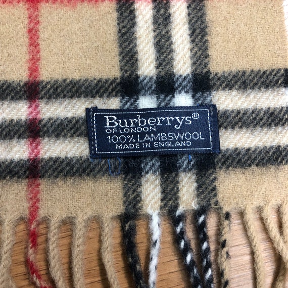 Authentic 90s Vintage Burberry Scarf - Wool Cashm… - image 3