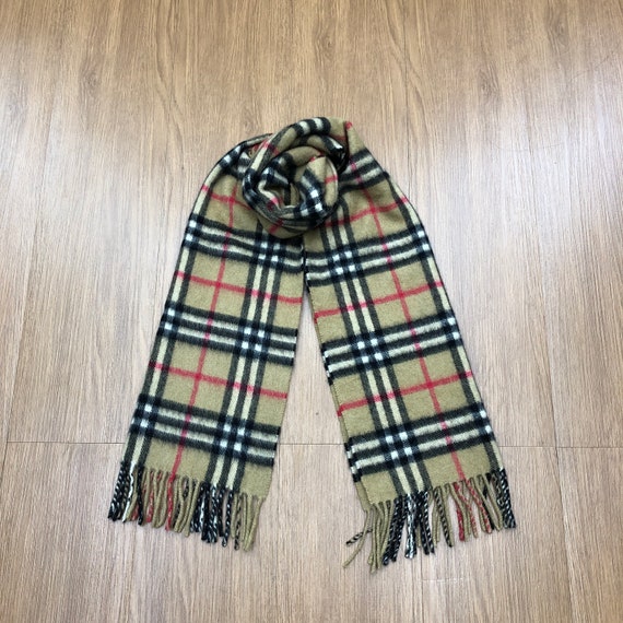 Authentic 90s Vintage Burberry Scarf - Wool Cashm… - image 2