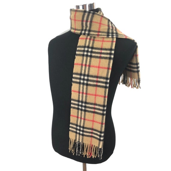 Authentic 90s Vintage Burberry Scarf - Wool Cashm… - image 1