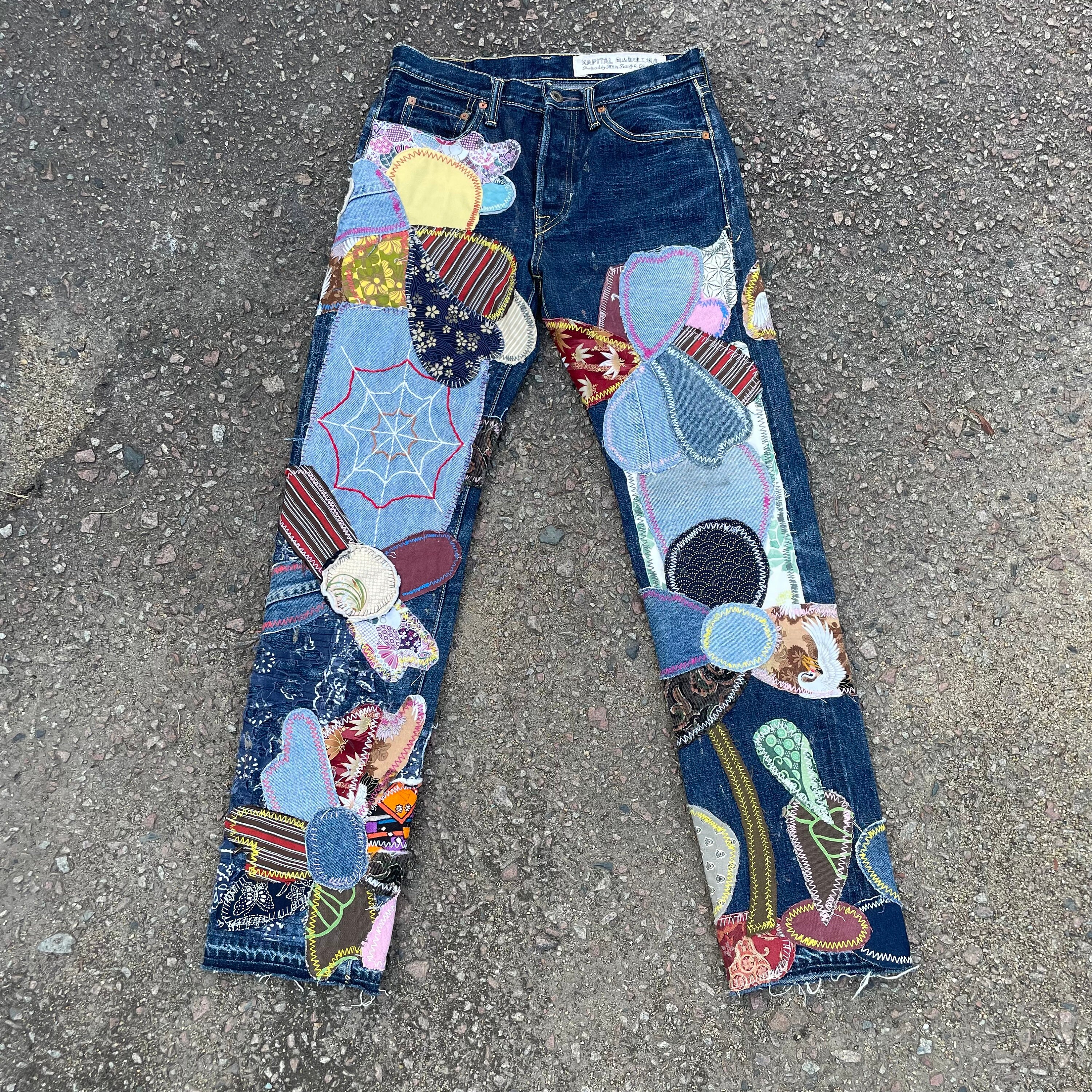 29 X 31 Vintage Kapital Jeans 90s Insane Hippie Acid Wash Denim 
