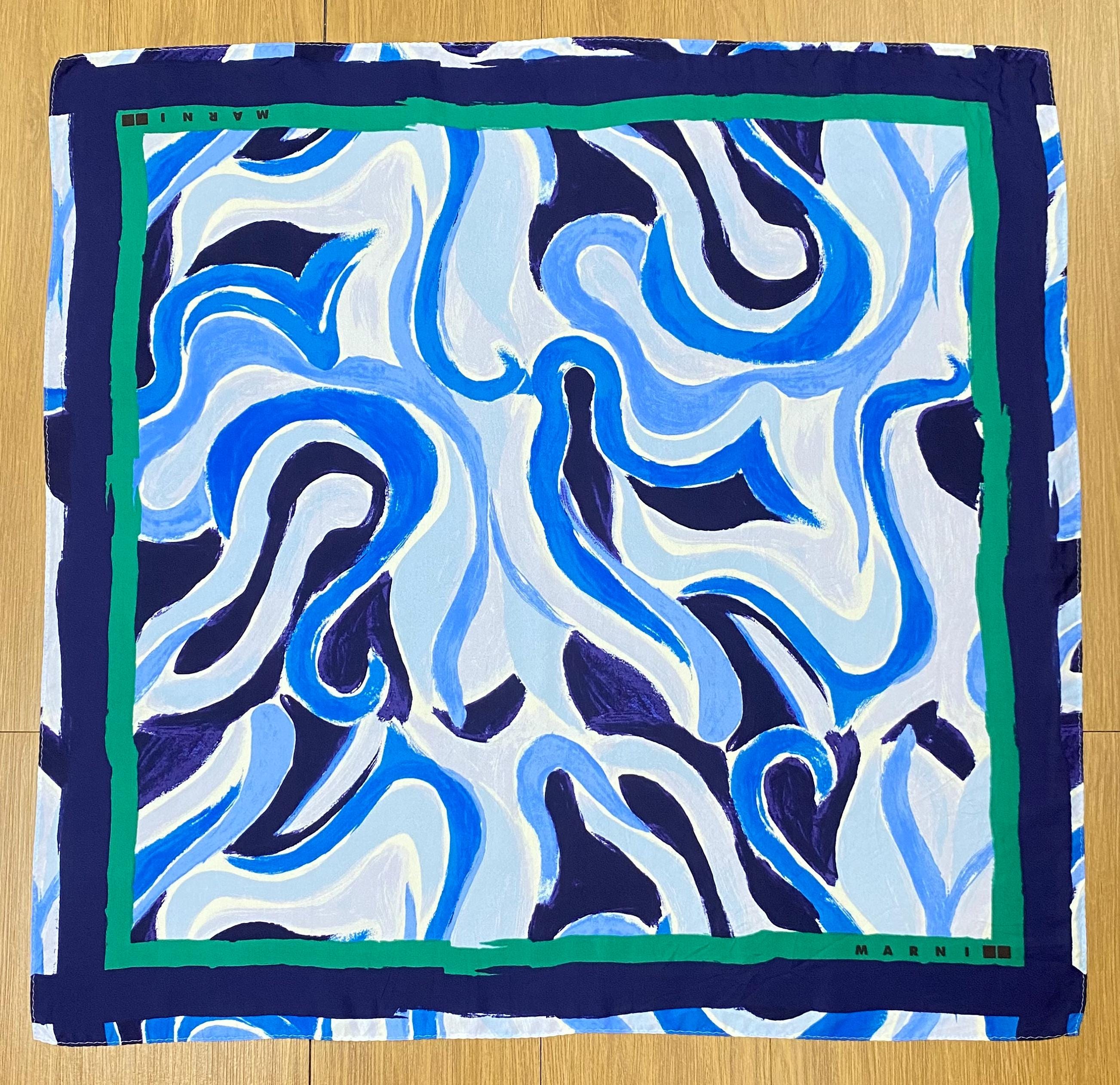 スカーフ MARNI SCARVES AND SILK 90s Vintage Marni Silk Scarf, Authentic Designer Art Piece
