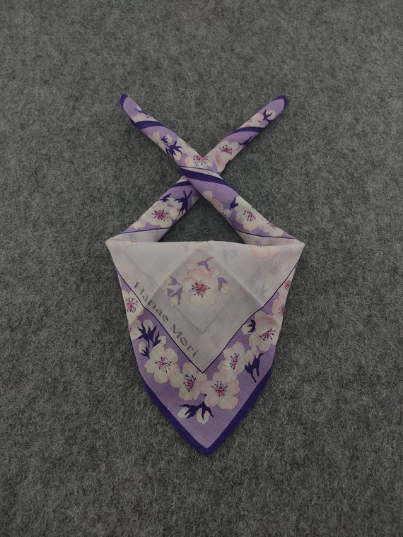 Vintage Hanae Mori Handkerchief - 90s Floral Japa… - image 1
