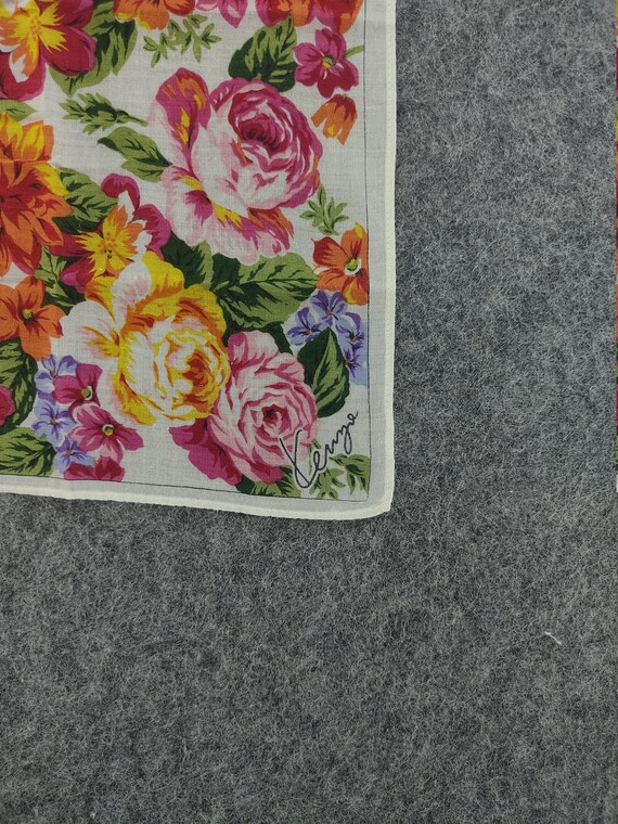 Authentic Kenzo Handkerchief, 1990s Floral Print,… - image 3