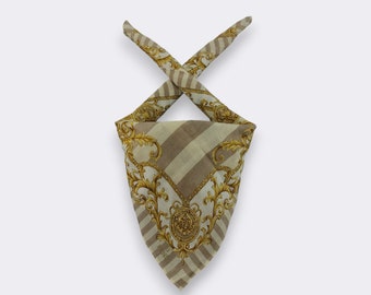 Vintage Fendi Silk Handkerchief 90s Designer Cotton Bandana, Luxury Pocket Square, Unique Collector&#39;s Gift