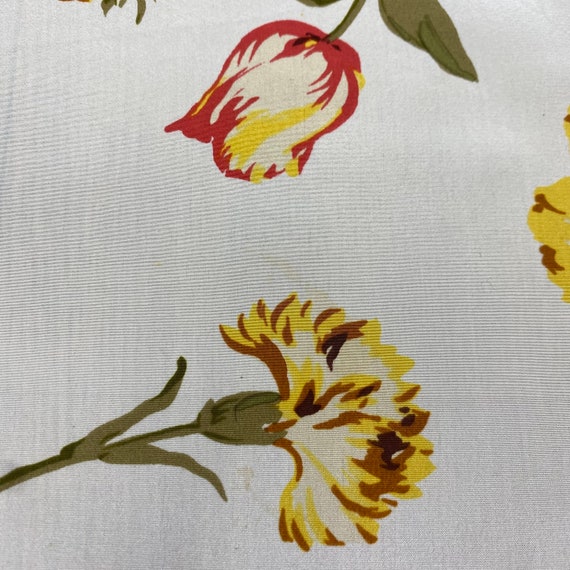 Vintage Floral Silk Scarf, Elegant Square Flower … - image 3