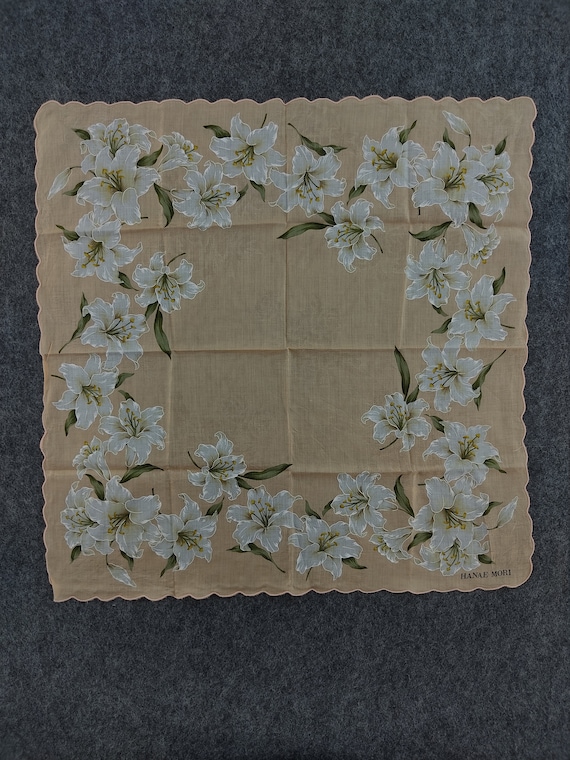 Vintage Hanae Mori Handkerchief - 90s Floral Japa… - image 2