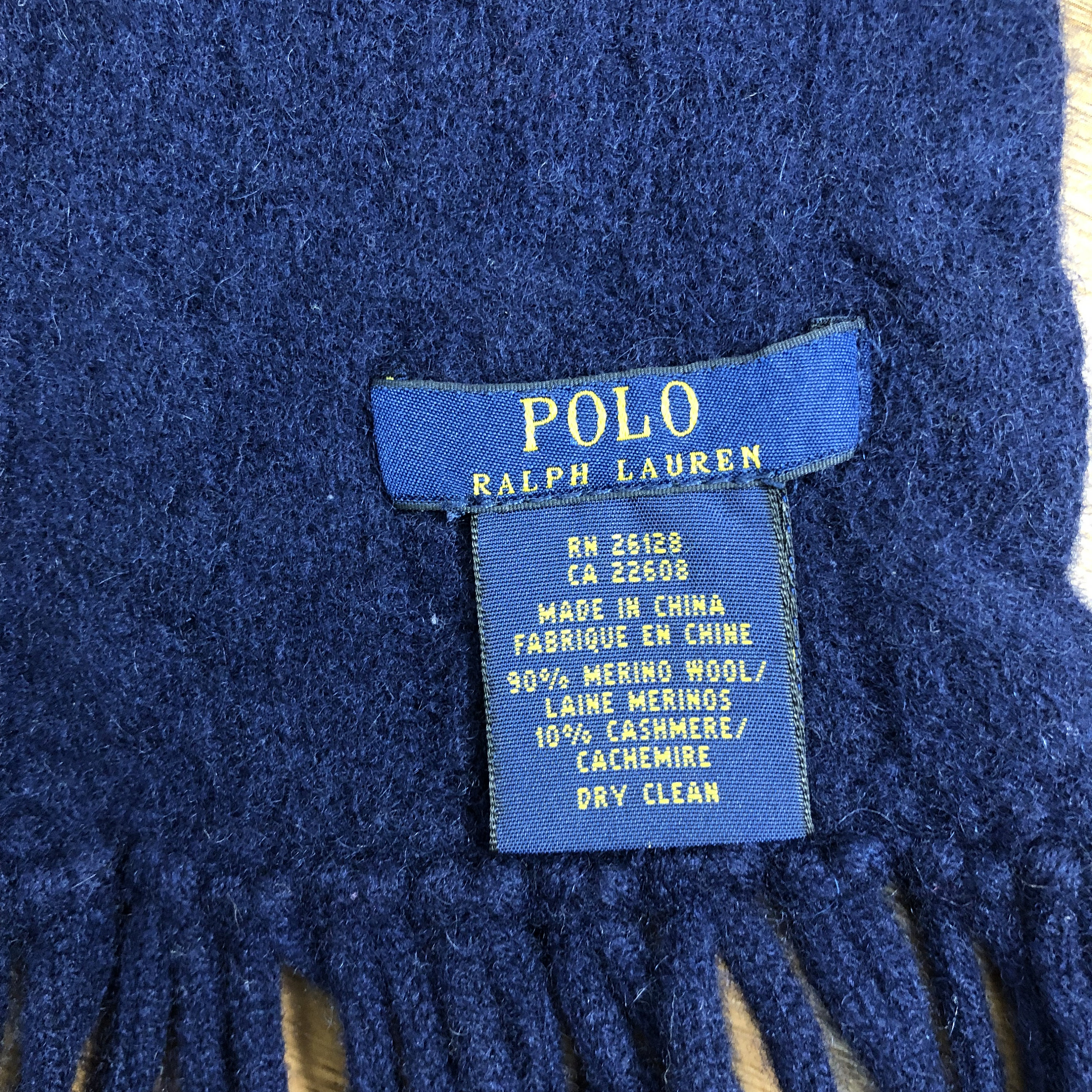 Vintage Polo Ralph Lauren Scarf Muffler, Classic Winter Wool