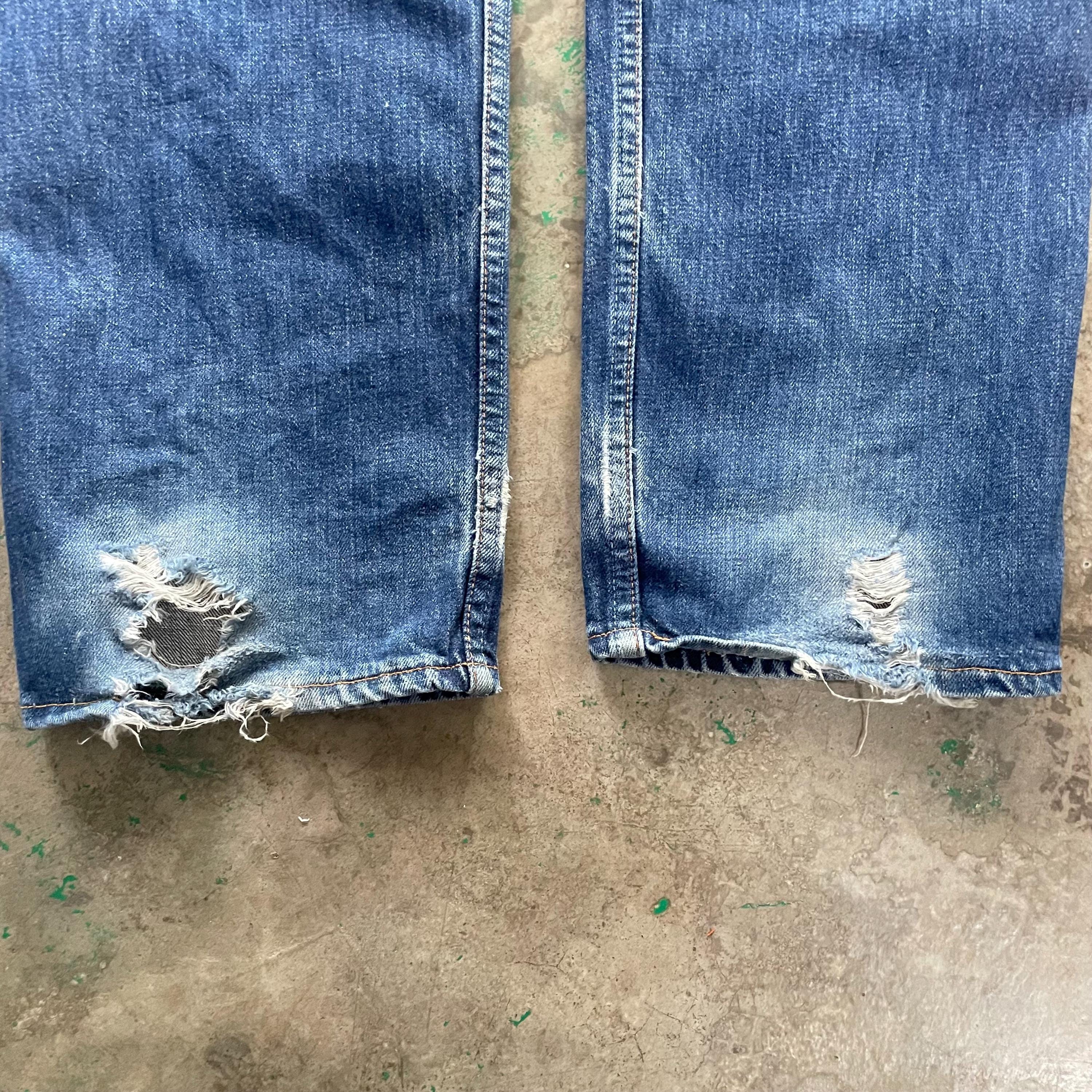 Ready to Ship 34 X 32 Vintage 90s Levi's 501 Custom Rework Denim