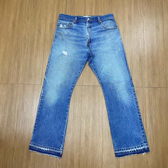 34 x 31 Vintage Levis 517 Jeans Light Wash Distre… - image 1