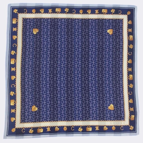 セリーヌ ハンカチ 本物 ヴィンテージ 90年代 デザイナーアクセサリー