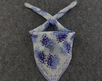 Genuine 90s Burberry Floral Handkerchief, Elegant Vintage Neckerchief, Unique Collector's Item, Stylish Gift Idea