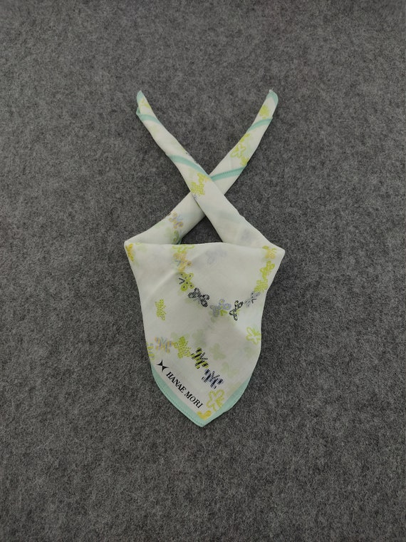 Vintage Hanae Mori Handkerchief - 90s Floral Japa… - image 1