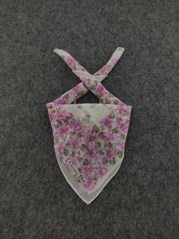 Rare 90s Christian Dior Handkerchief Elegant Vint… - image 1