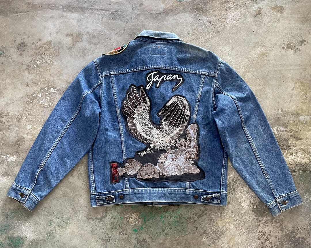 1 of 1 Vintage 90s Levis Denim Jacket Patch Work Denim Made in Usa