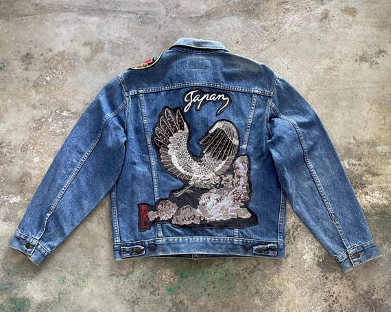 Ready to Ship 1 of 1 Vintage 90s Levis Denim Jacket Patch Work