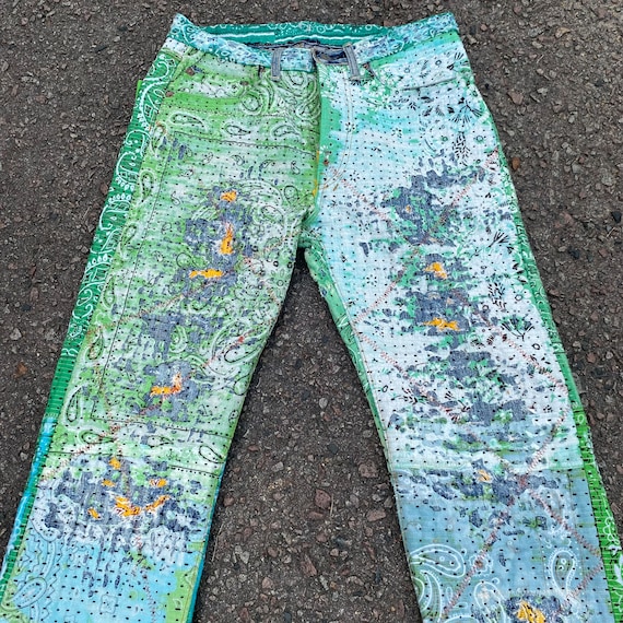 30 X 30 Vintage 90s Kapital Jeans - Sashiko Boro Paisley
