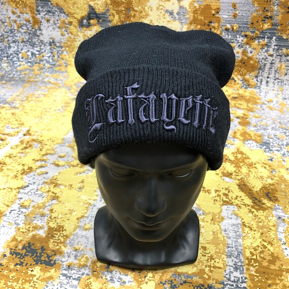 Vintage Lafayette Amboidery Beanie Knitted Croche… - image 1
