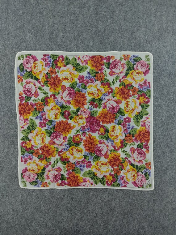 Authentic Kenzo Handkerchief, 1990s Floral Print,… - image 2