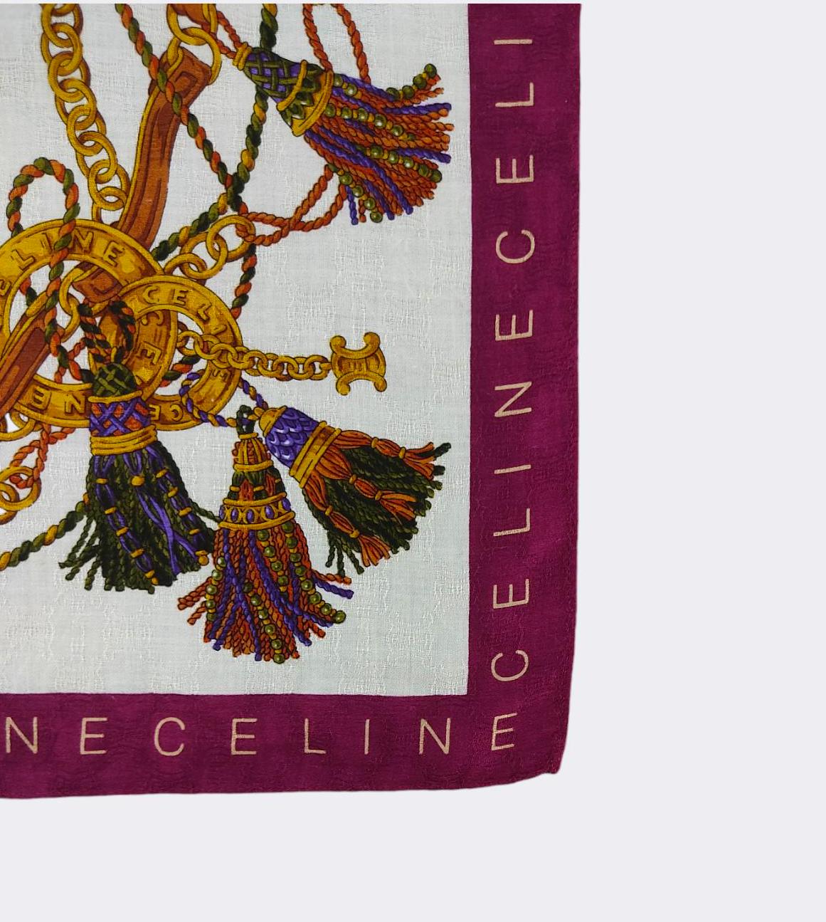 セリーヌ ハンカチ 本物 ヴィンテージ 90年代 デザイナーアクセサリー