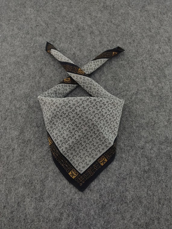 MCM Handkerchief 90s Vintage Tartan & Leopard Pri… - image 1