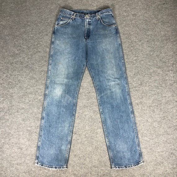 32 x 35.5 Vintage Wrangler Jeans - 90s Light Wash… - image 2