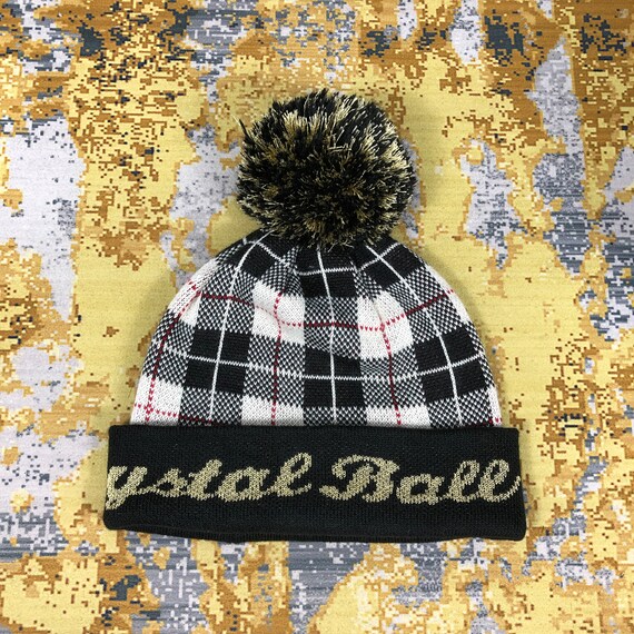 Vintage Crystal Ball Bobble Beanie Knitted Croche… - image 3