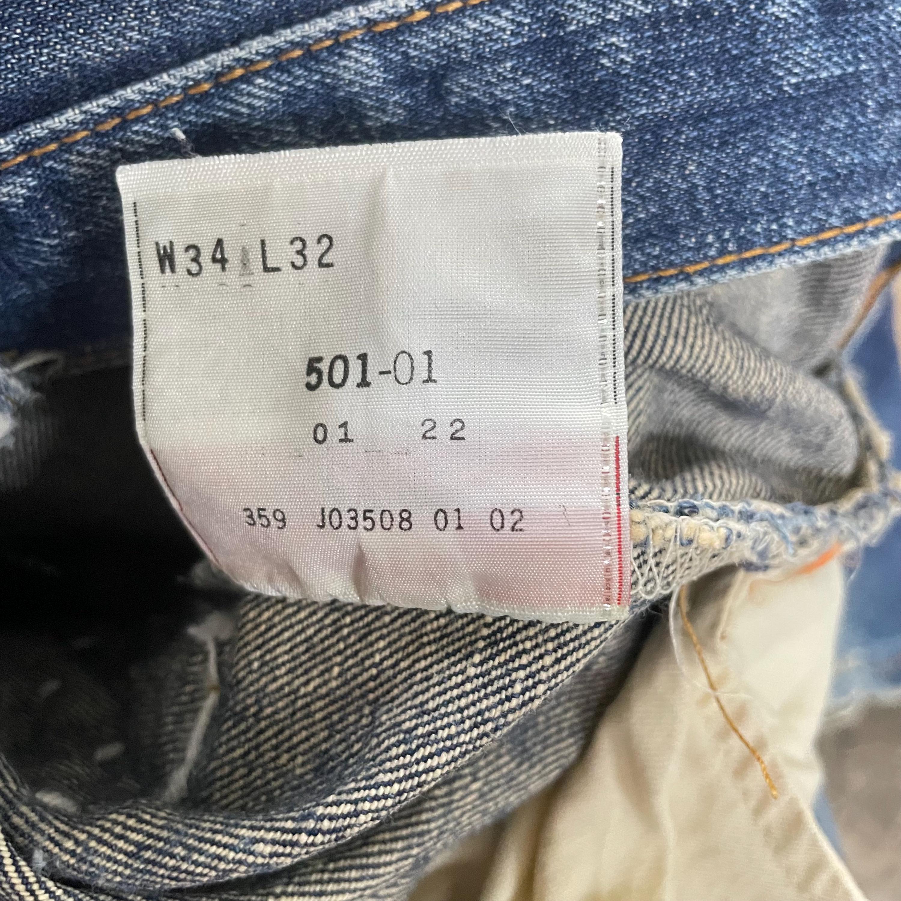 Ready to Ship 34 X 32 Vintage 90s Levi's 501 Custom Rework Denim