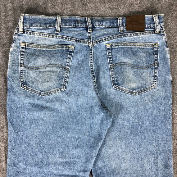 38 x 30 Vintage Lee Jeans Light Wash Distress Fad… - image 5