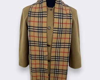 Vintage Burberry-sjaal - jaren 90 Nova-geruite wollen uitlaatdemper, perfect luxe cadeau voor modeliefhebbers