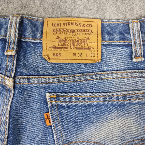 38 x 30 Vintage 80s Levis 505 Jeans Orange Tab Je… - image 8