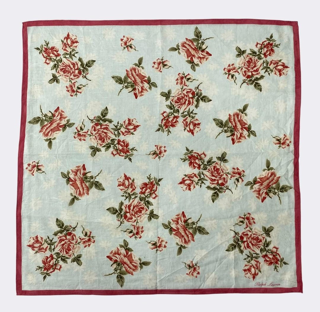 ラルフローレン　　ハンカチ　90s 90年代の本物のヴィンテージラルフローレンのハンカチ、ネッカチーフ