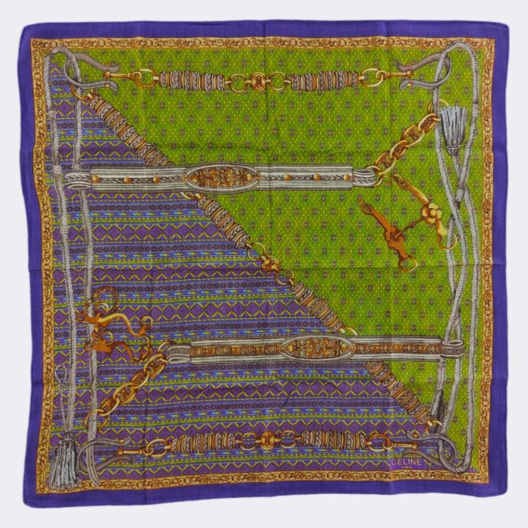 セリーヌ ハンカチ 本物 ヴィンテージ 90年代 デザイナーアクセサリー