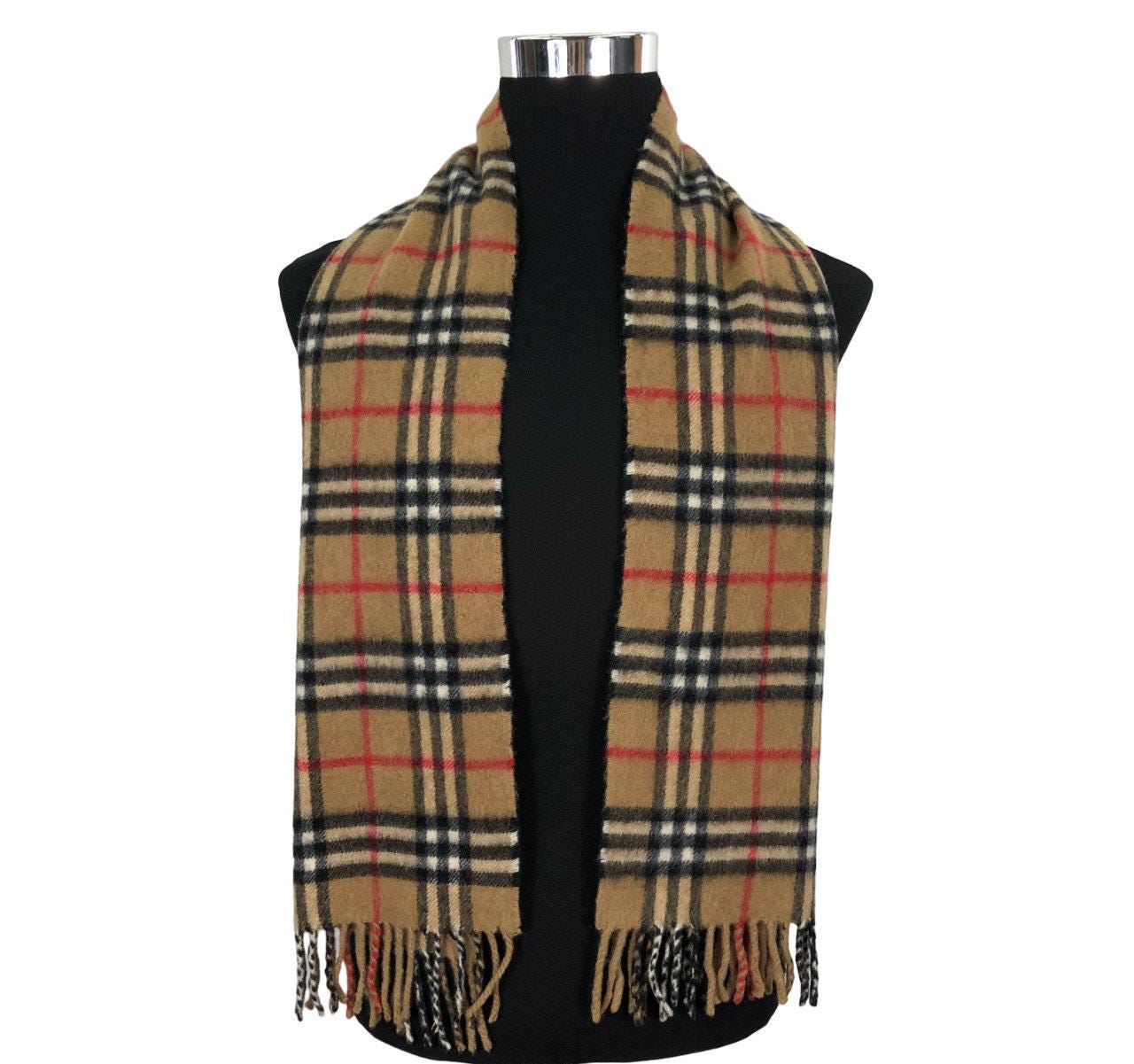 Authentic 90s Vintage Burberry Scarf - Cashmere Nova Check Muffler